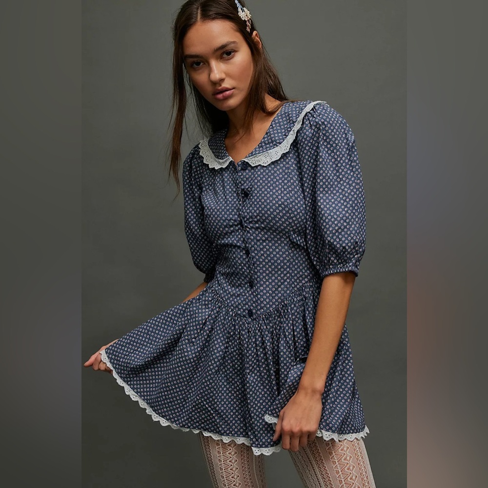 CUTE! Free People Need To Know Mini Dress size 0 in Sea Combo DYT Type 1 T1
